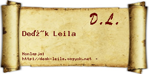 Deák Leila névjegykártya
